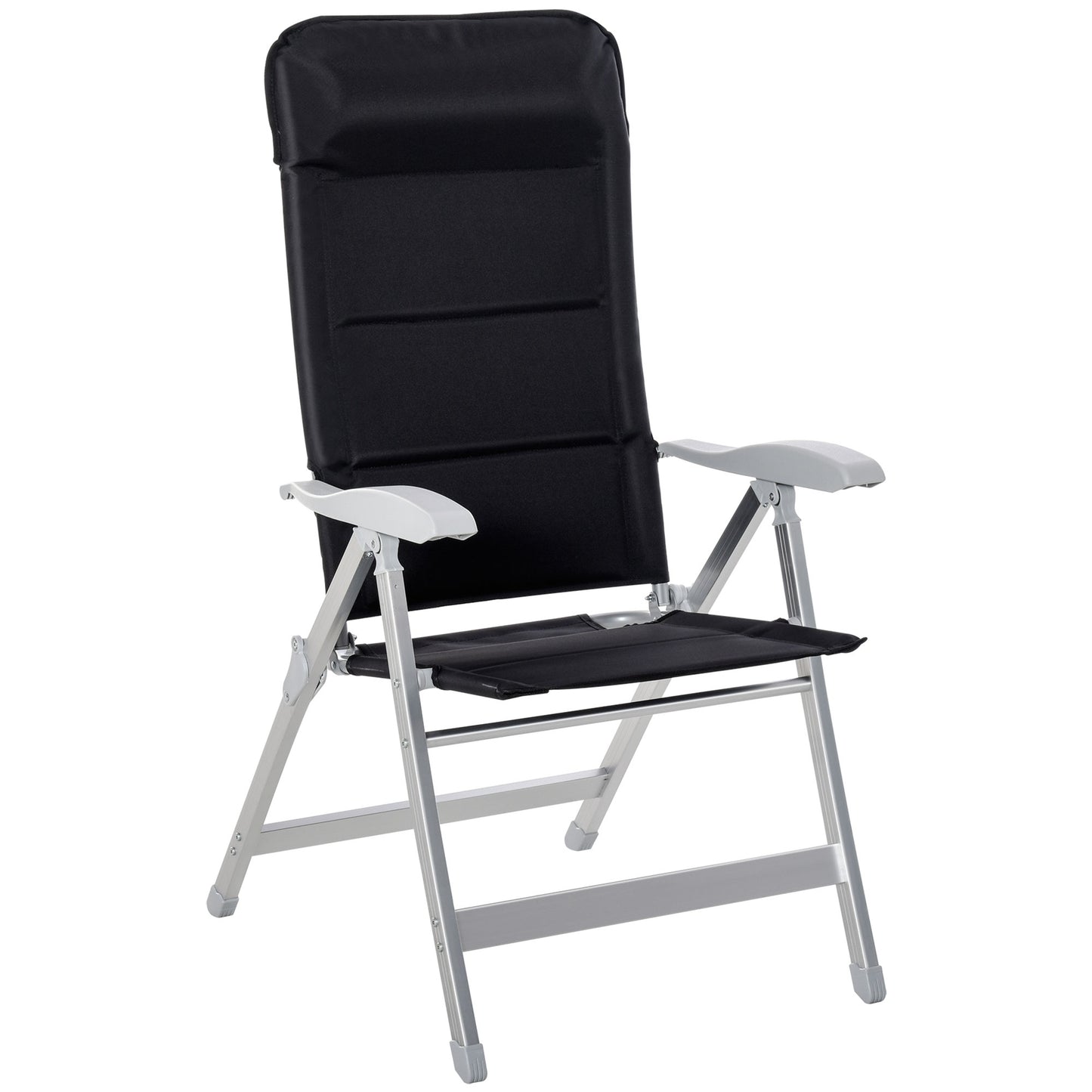 Outsunny Silla De Jardín Plegable Aluminio Con Respaldo Ajustable En 8_0