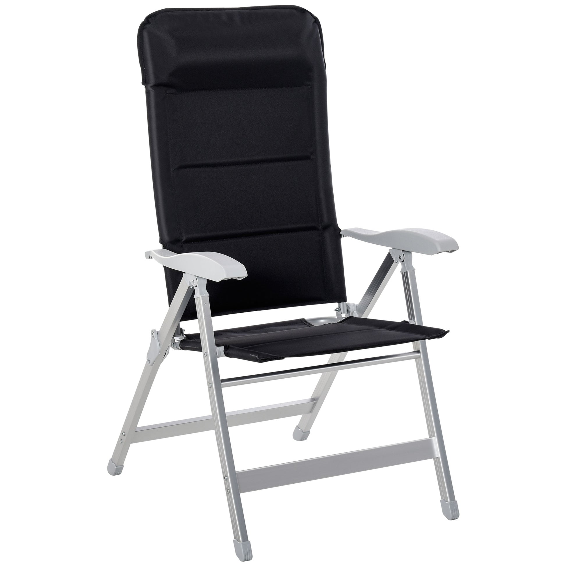 Outsunny Silla De Jardín Plegable Aluminio Con Respaldo Ajustable En 8_0
