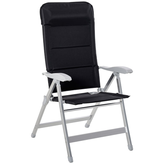 Outsunny Silla De Jardín Plegable Aluminio Con Respaldo Ajustable En 8_0