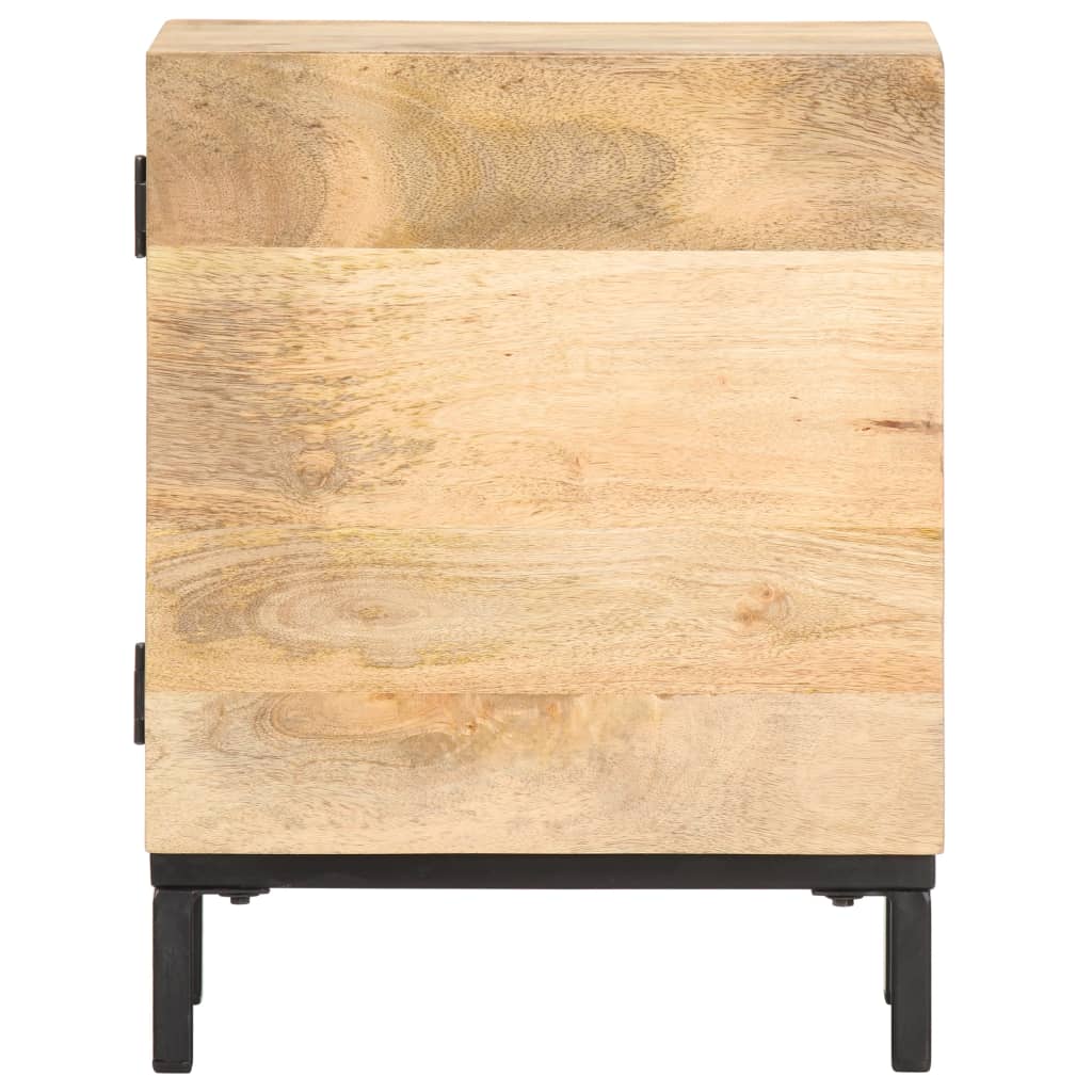 Mesita De Noche De Madera Maciza De Mango 40x30x51 Cm_1