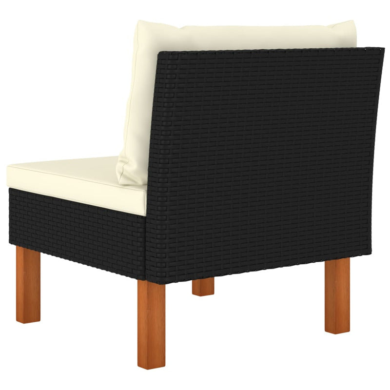 Vidaxl Sofás Centrales 2 Uds Ratán Sintético Y Madera De Eucalipto_5