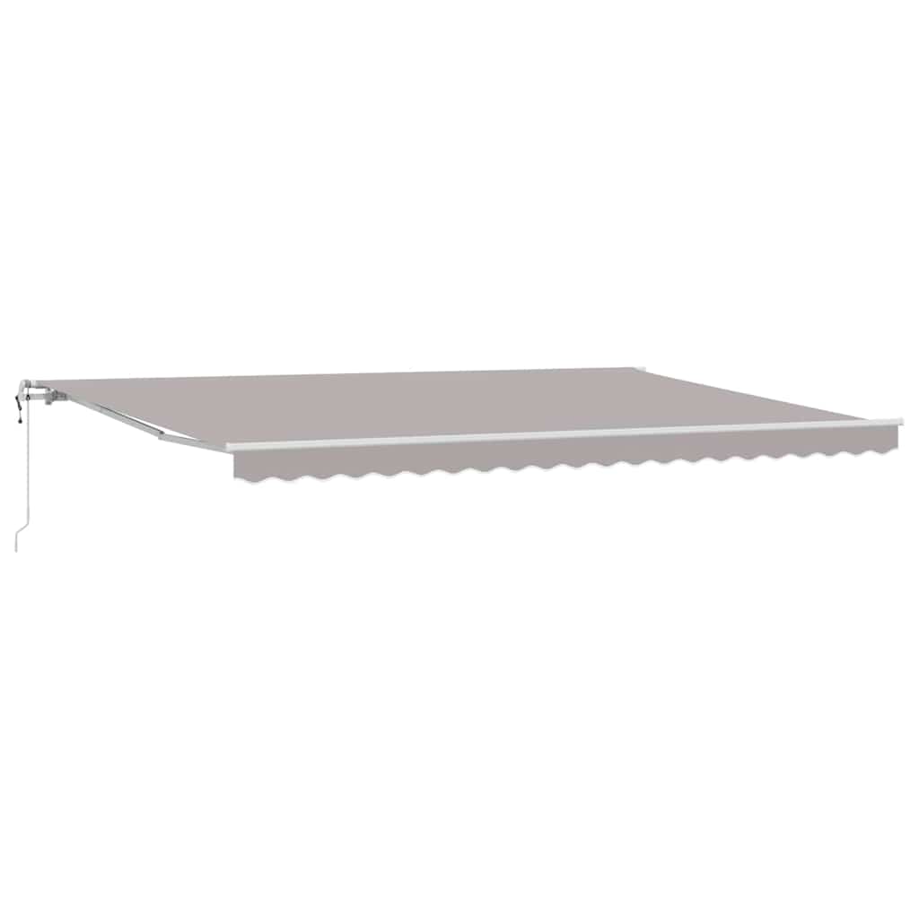 Toldo Retráctil Gris Claro 500 X 350 Cm Tela Y Aluminio_0