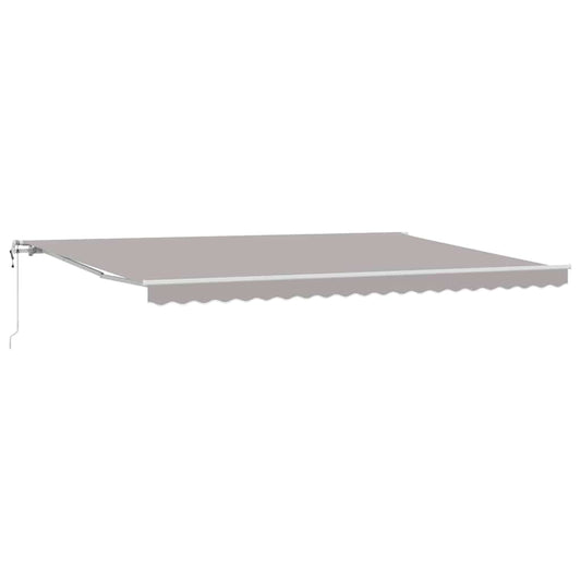 Toldo Retráctil Gris Claro 500 X 300 Cm Tela Y Aluminio_0