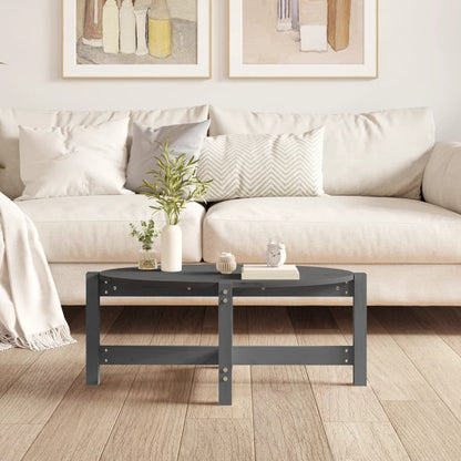 Mesa De Centro De Madera Maciza De Pino Gris 87x48x35 Cm_1