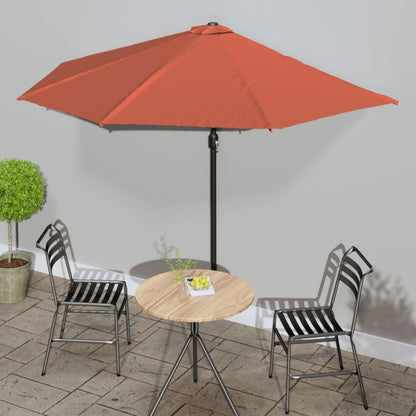 Vidaxl Sombrilla Balcón Semicircular Aluminio Terracota 300x155x223 Cm_1