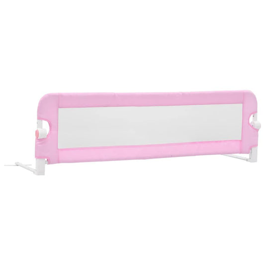 Vidaxl Barandilla De Seguridad Cama De Niño Poliéster Rosa 120x42 Cm_0