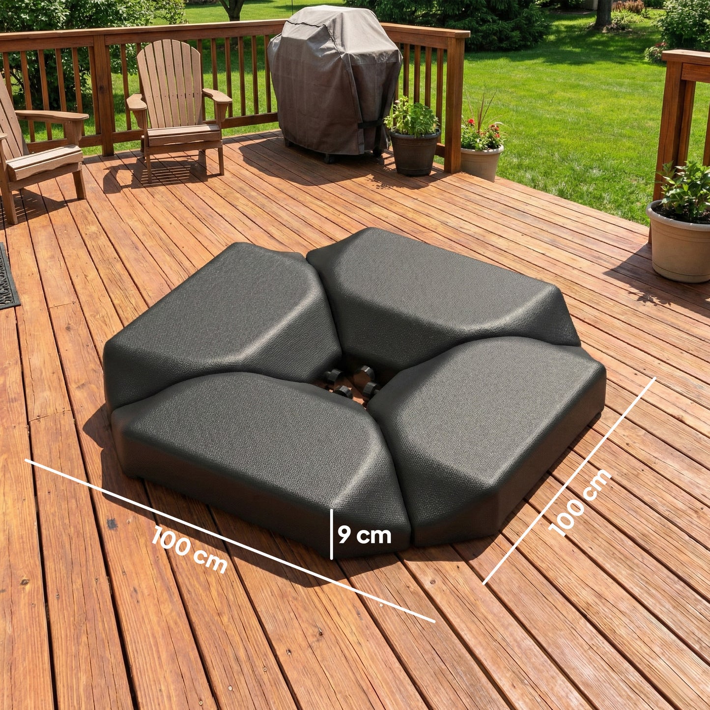 Outsunny Base De Sombrilla Cantilever 4 Piezas Rellena Agua 77 Kg O Arena 100 Kg_2