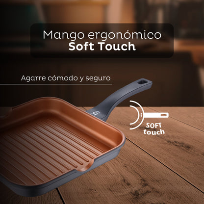 Sartén Grill Antiadherente Ø28cm Bronze San Ignacio_5