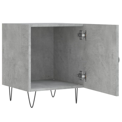 Mesita De Noche Madera De Ingeniería Gris Hormigón 40x40x50 Cm_3