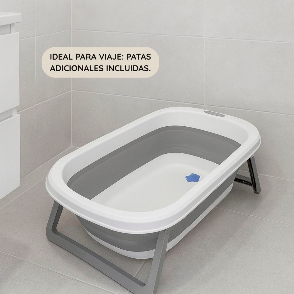 Bathby | Bañera Plegable De Bebé Con Soporte Antideslizante, Tubo De Desagüe, Cesta Y Organizador | Segura Y Ligera_1