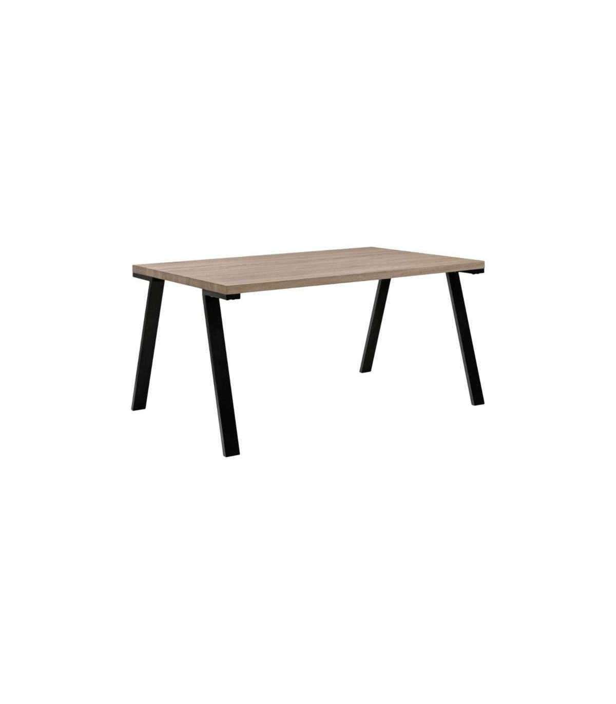 Mesa Rectangular Aroa Dt-1511 Acabado En Color Negro/roble, 75cm(alto) 150m(ancho) 90cm(fondo)_0