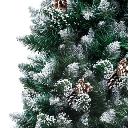 Vidaxl Árbol De Navidad Artificial Con Piñas Y Nieve Blanca 180 Cm_3