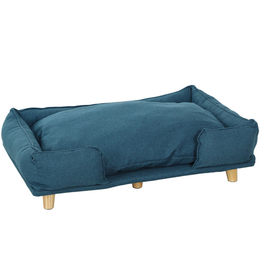 Pawhut Sofá Para Perros Grandes Con Cojín Lavables 96x66x24 Cm Azul_0