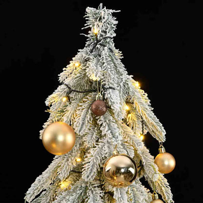 Vidaxl Árbol De Navidad Artificial Con 150 Leds Bolas Y Nieve 120 Cm_1