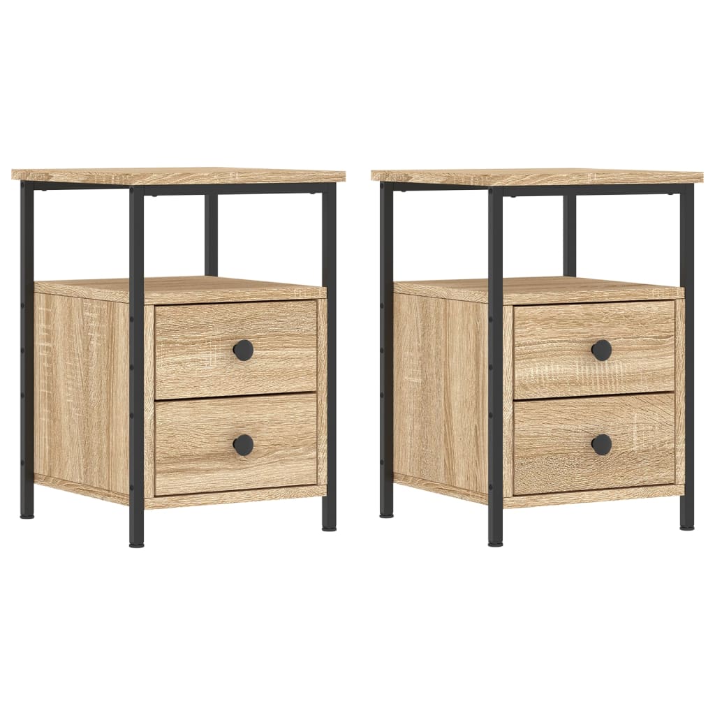 Mesitas Noche 2 Uds Madera Ingeniería Roble Sonoma 34x35,5x50cm_0