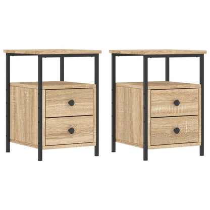 Mesitas Noche 2 Uds Madera Ingeniería Roble Sonoma 34x35,5x50cm_0