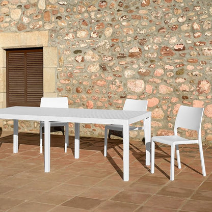 Pack 4 Sillas De Exterior Shine Apilables, Polipropileno, Blanco, 53 X 82 X 58_4