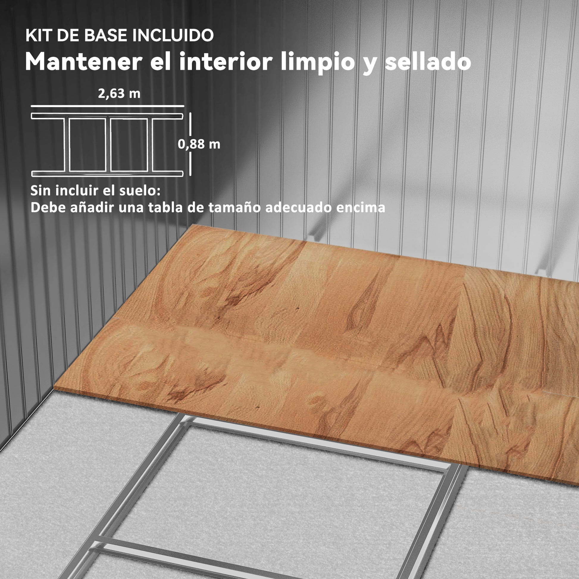 Outsunny Caseta De Jardín Exterior 4,9 M² 277x195x192 Cm Puerta Corredera Marrón_5