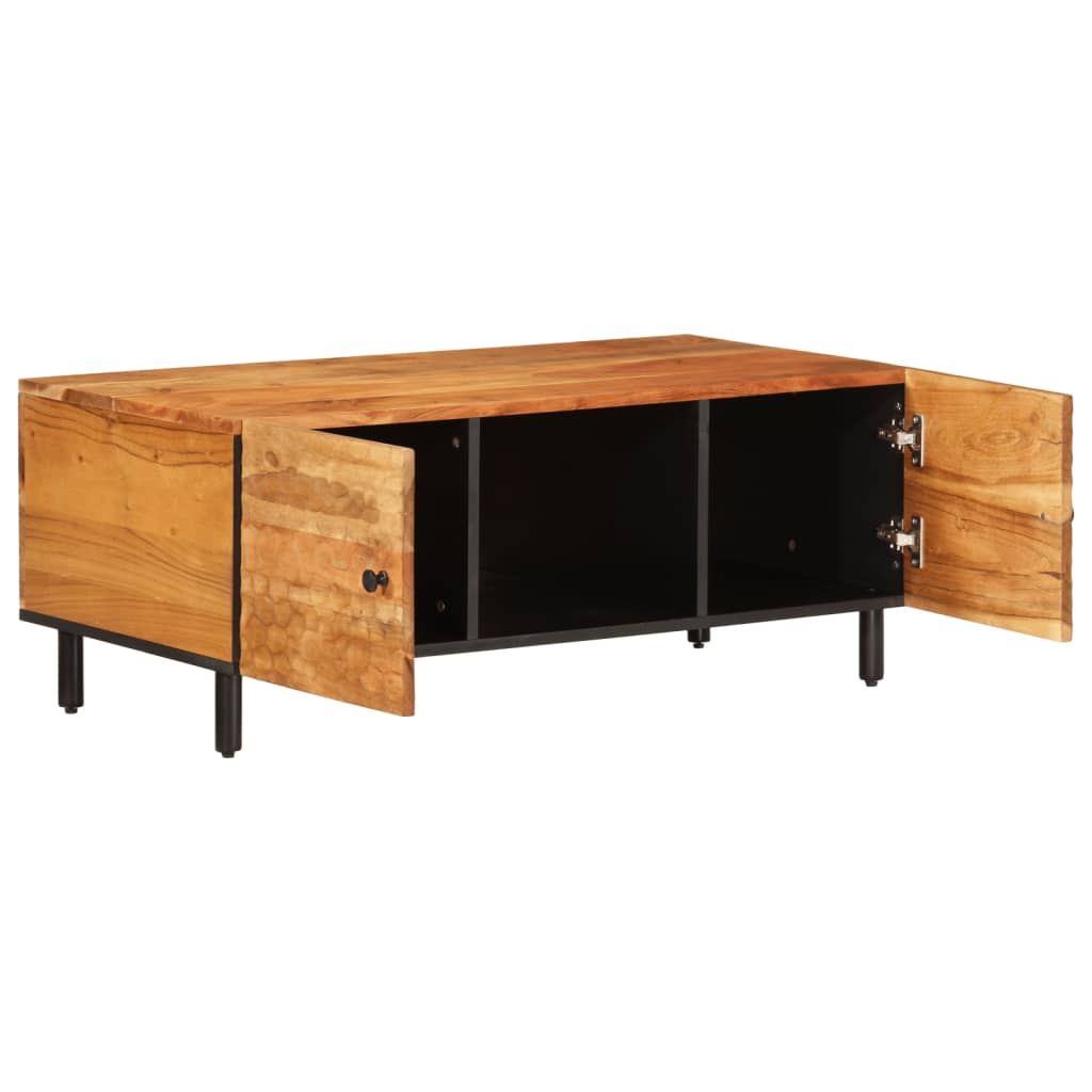 Mesa De Centro Madera Maciza De Acacia 100x54x40 Cm_2