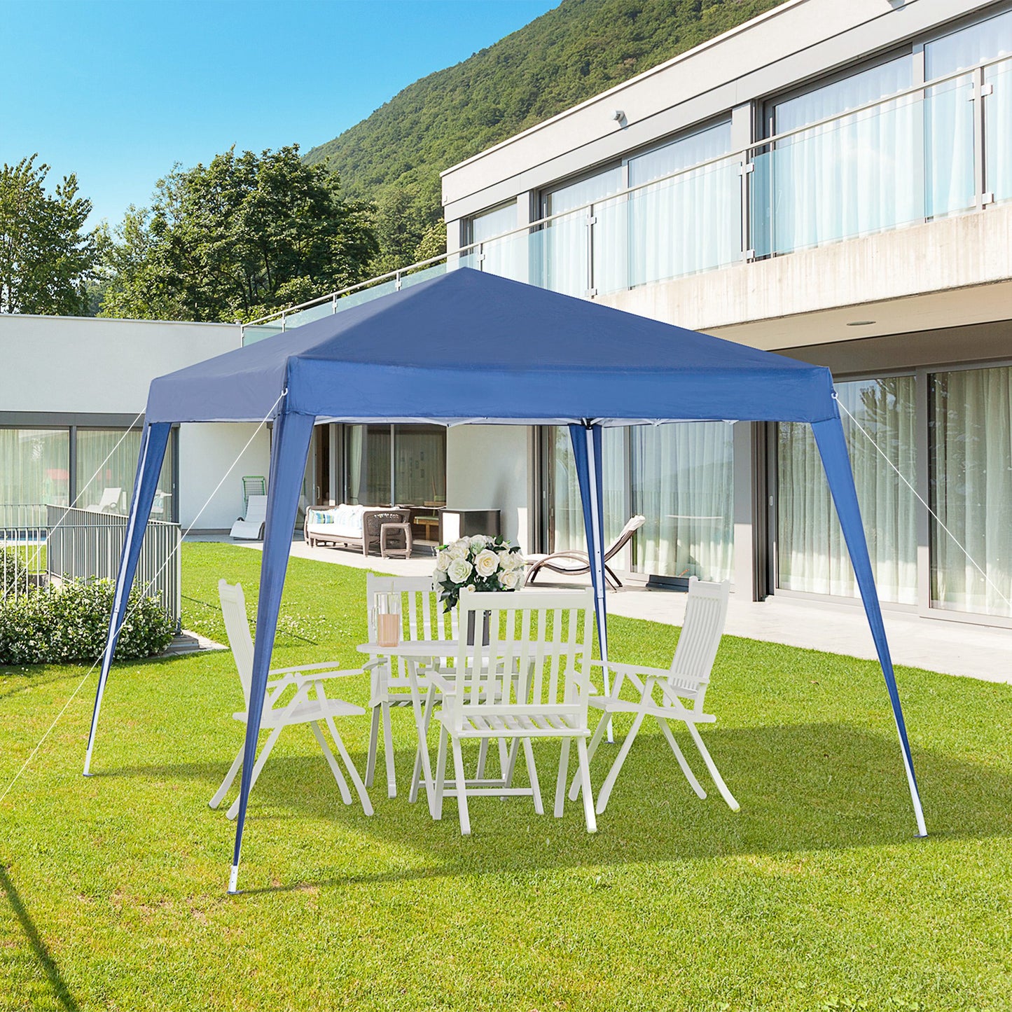 Outsunny Carpa Plegable 2,4x2,4x2,5 M De Jardín Diseño Pop Up Cenador De Acero_1