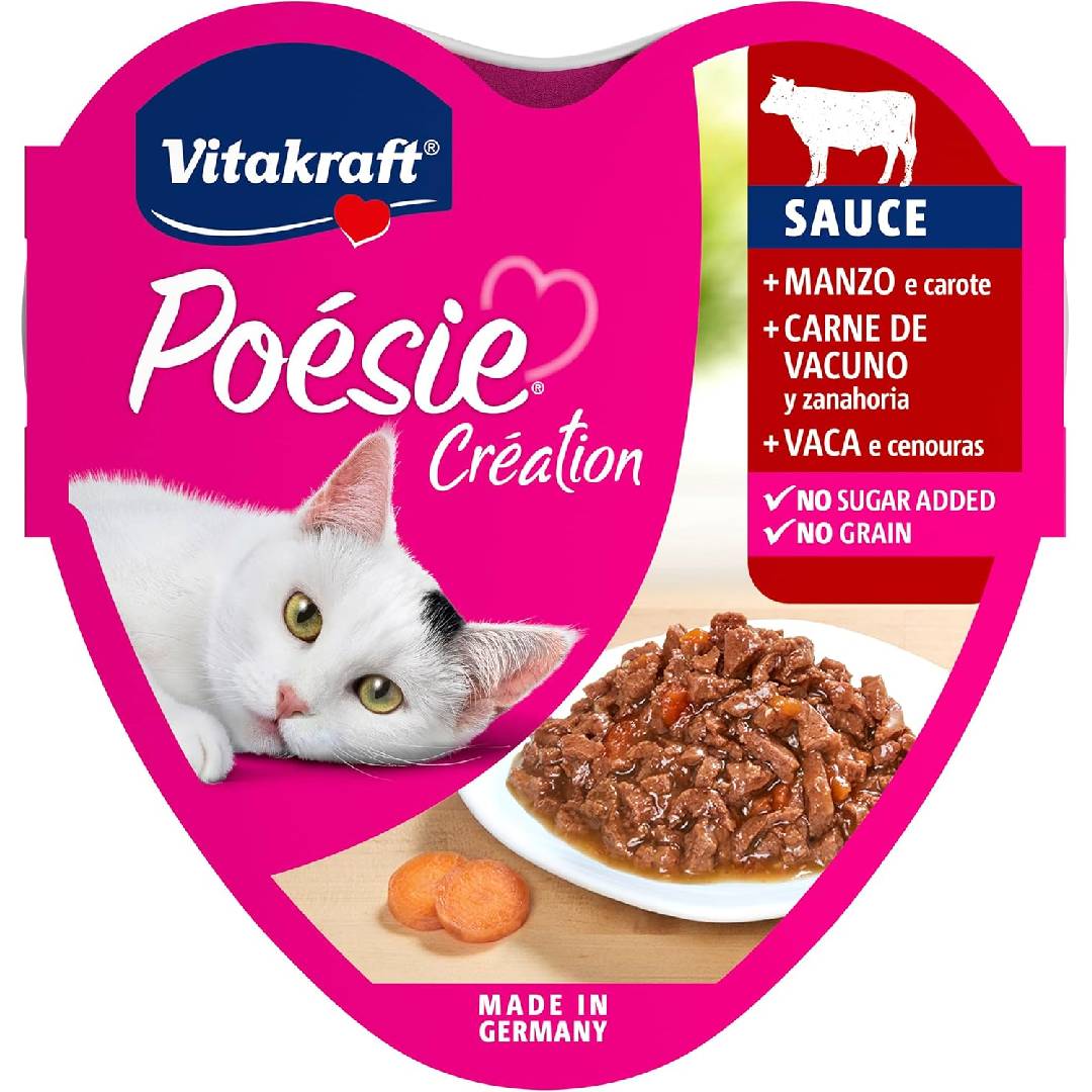 Vitakraft Poésie Creation Sauce con ternera y zanahoria 85 g comida húmeda gato