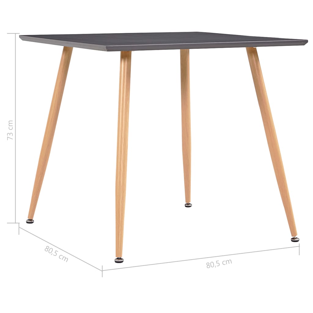 Mesa De Comedor Mdf Gris Y Color Roble 80,5x80,5x73 Cm_3