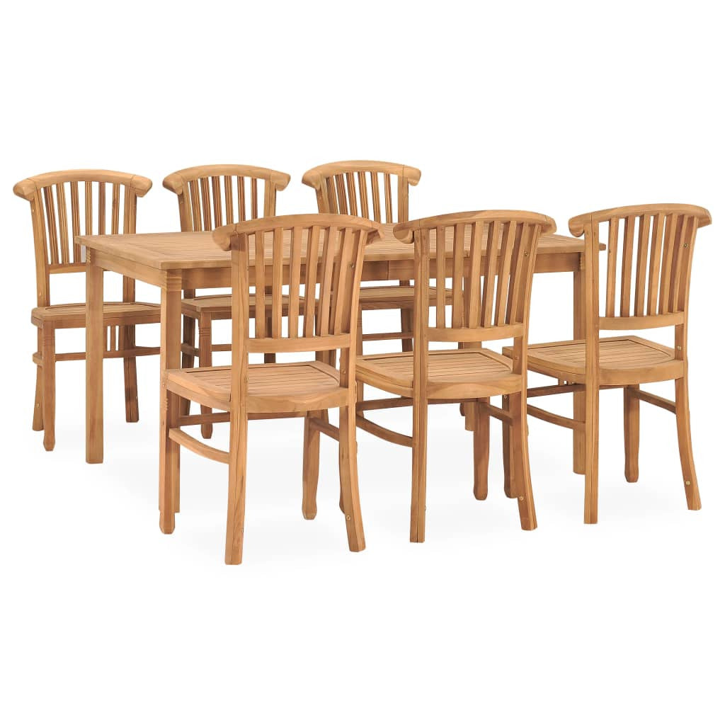 Vidaxl Juego De Comedor Para Jardín 7 Piezas Madera Maciza De Teca_0