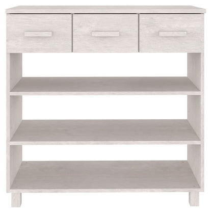 Mesa Consola Hamar Madera Maciza De Pino Blanco 90x35x90 Cm_3