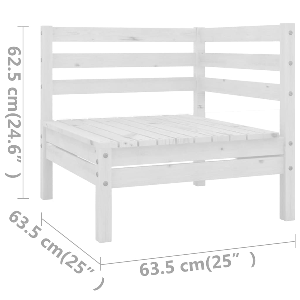 Juego De Muebles De Jardín 5 Pzas Madera Maciza De Pino Blanco / Vetonek_3