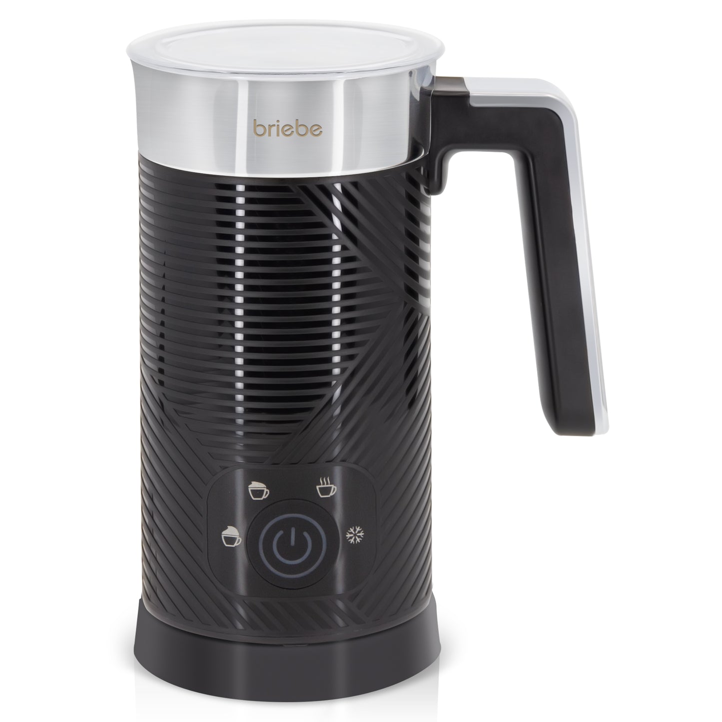 Briebe Elegance Espumador Leche Eléctrico Calentador Espuma Fría/caliente 130ml Leche Caliente 300ml, Mf1172blk, Negro_0
