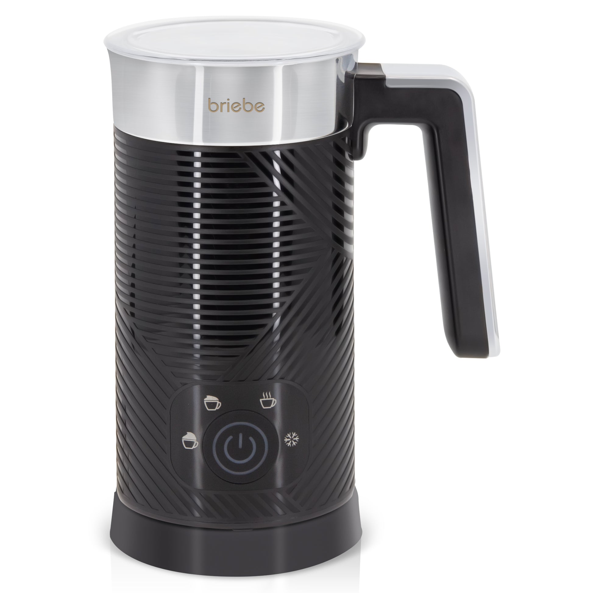 Briebe Elegance Espumador Leche Eléctrico Calentador Espuma Fría/caliente 130ml Leche Caliente 300ml, Mf1172blk, Negro_0