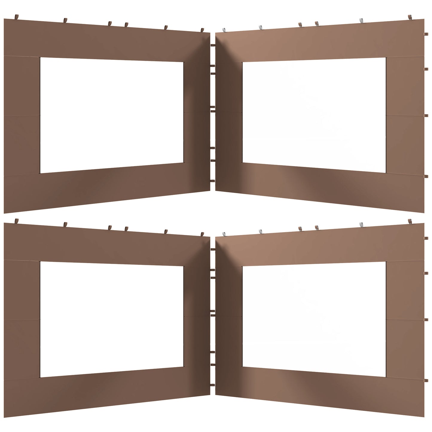 Outsunny Paredes Laterales Para Carpa De 4 Paneles 295x195 Cm Marrón_0