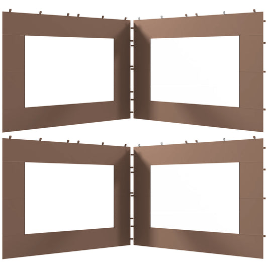 Outsunny Paredes Laterales Para Carpa De 4 Paneles 295x195 Cm Marrón_0
