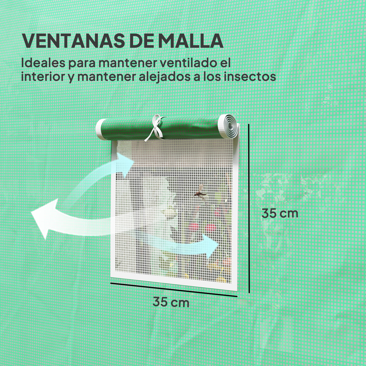 Invernadero De Túnel Outsunny Acero Galvanizado, Pe Verde 296x196x200 Cm 84h-009v01gn_5