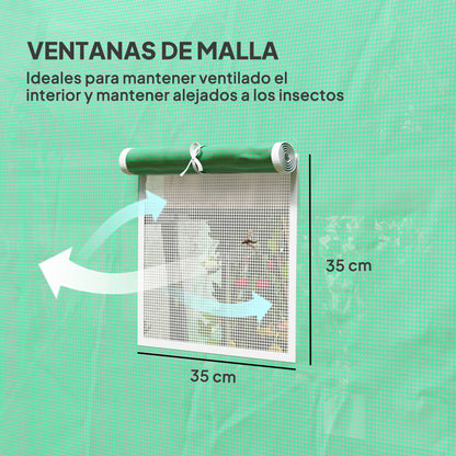 Invernadero De Túnel Outsunny Acero Galvanizado, Pe Verde 296x196x200 Cm 84h-009v01gn_5