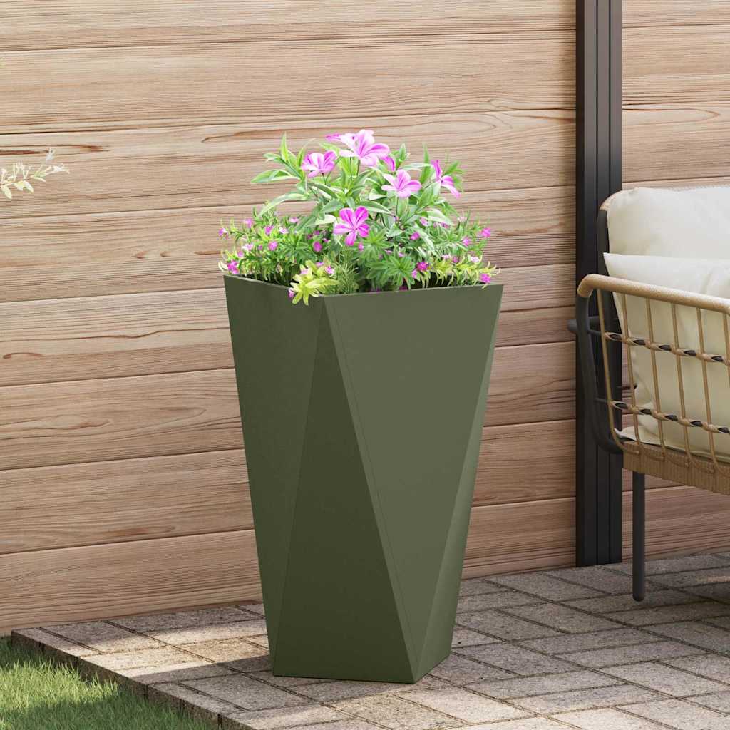 Jardinera Verde Oliva 40 X 40 X 75 Cm Acero_1