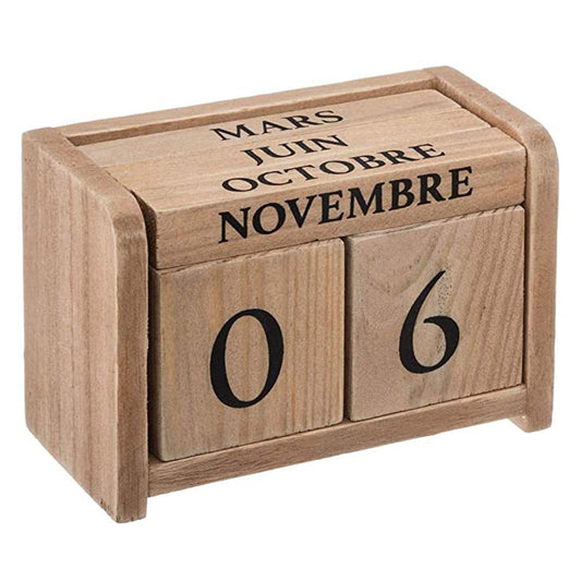 Well Home - Calendario De Madera Colonial 7,5x5x11cm
