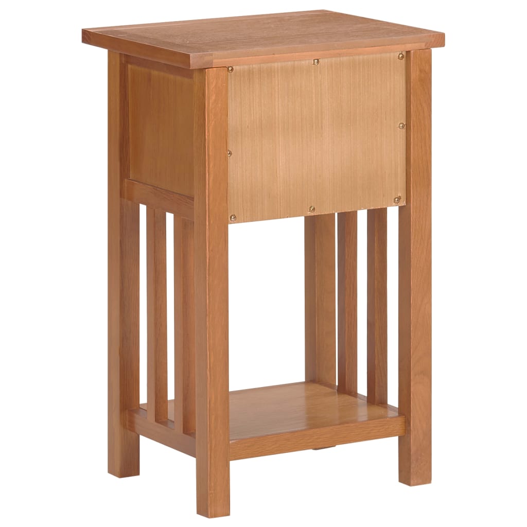 Mesa Revistero Con Cajón Madera Maciza De Roble 35x27x55 Cm_3