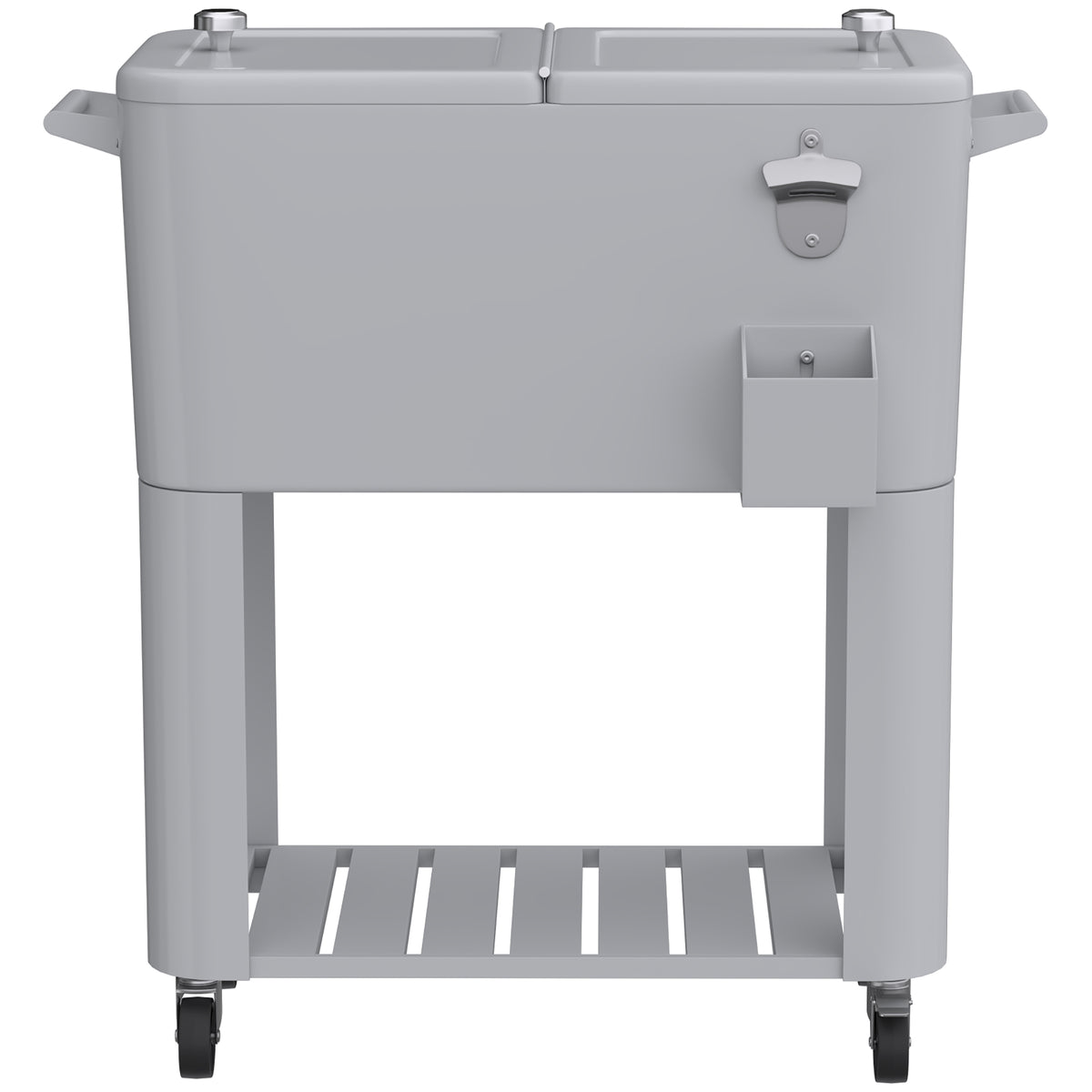 Outsunny Carrito Nevera De 76l Con Ruedas Estante Abrebotellas Asas Plateado_3