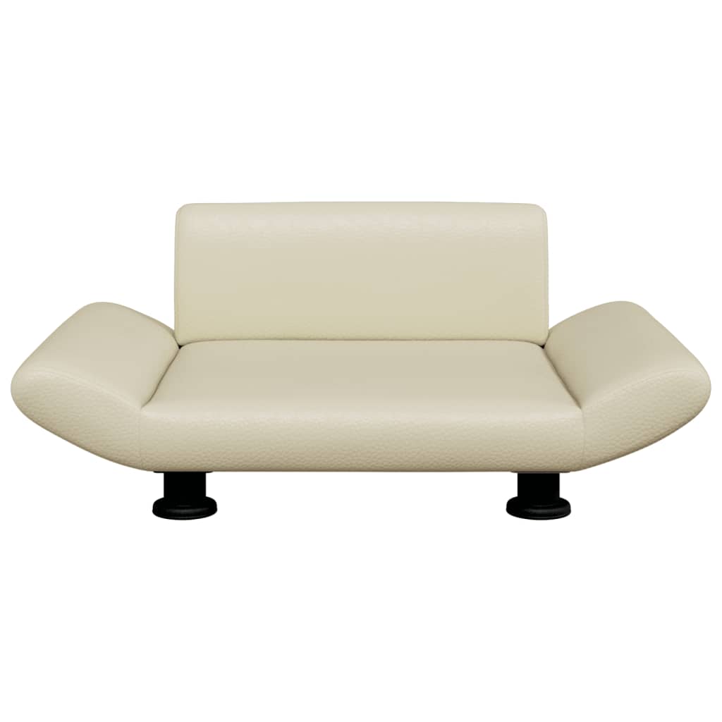 Cama Para Perros De Cuero Sintético Crema 70x45x28 Cm / Vetonek_5
