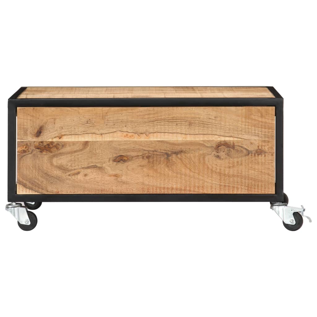 Mesa De Centro De Madera Maciza De Acacia 70x70x32 Cm_1