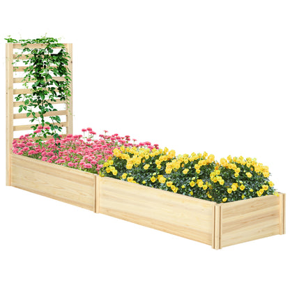 Outsunny Jardinera Con Celosía Para Plantas Trepadoras Y 2 Cajas De Cultivo_0