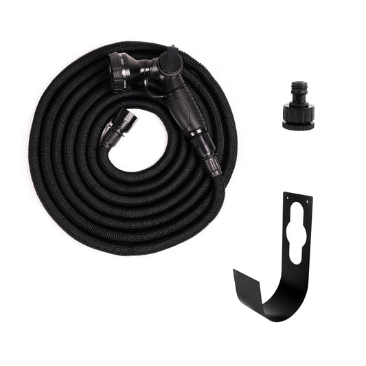 Manguera De Riego Deluxe - Set, Negro, 15 M, Tejido, Interior De Látex, Pistola De Metal_0