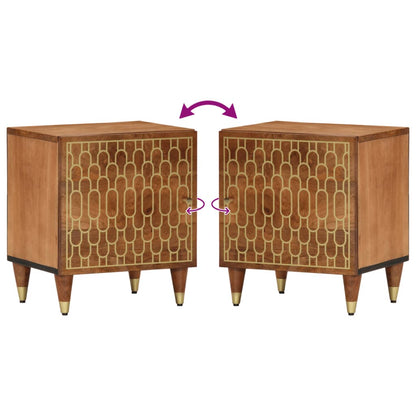 Mesita De Noche De Madera Maciza De Mango 40x33x46 Cm_4