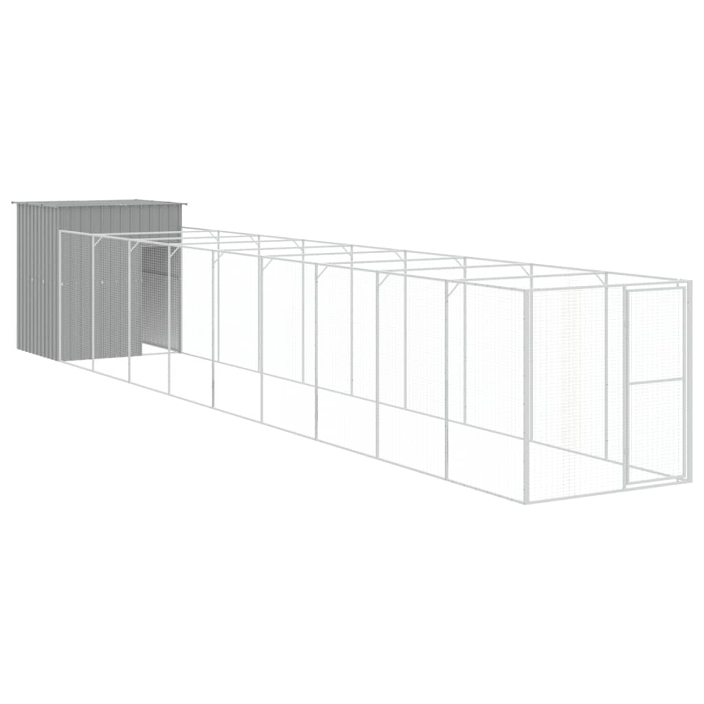 Caseta Perro Corral Acero Galvanizado Gris Claro 165x1067x181cm_0
