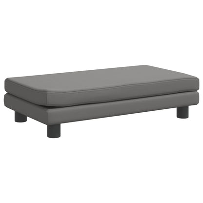 Cama De Perros Con Extensión Cuero Sintético Gris 100x50x30 Cm / Vetonek_5