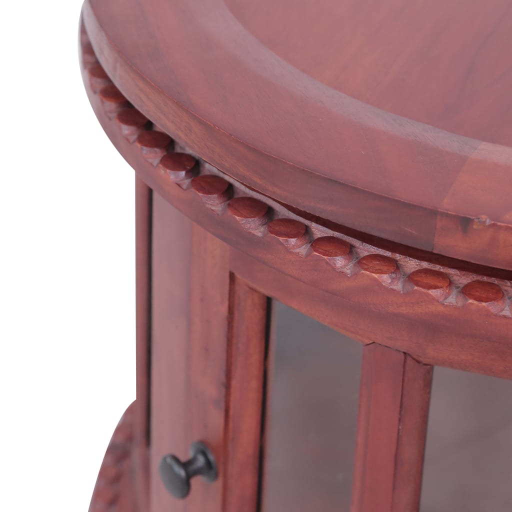 Armario Vitrina De Madera Maciza De Caoba Marrón 50x50x76 Cm_4