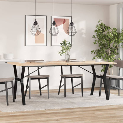 Mesa De Comedor Marco Y Madera Maciza Pino Acero 200x100x75,5cm_1