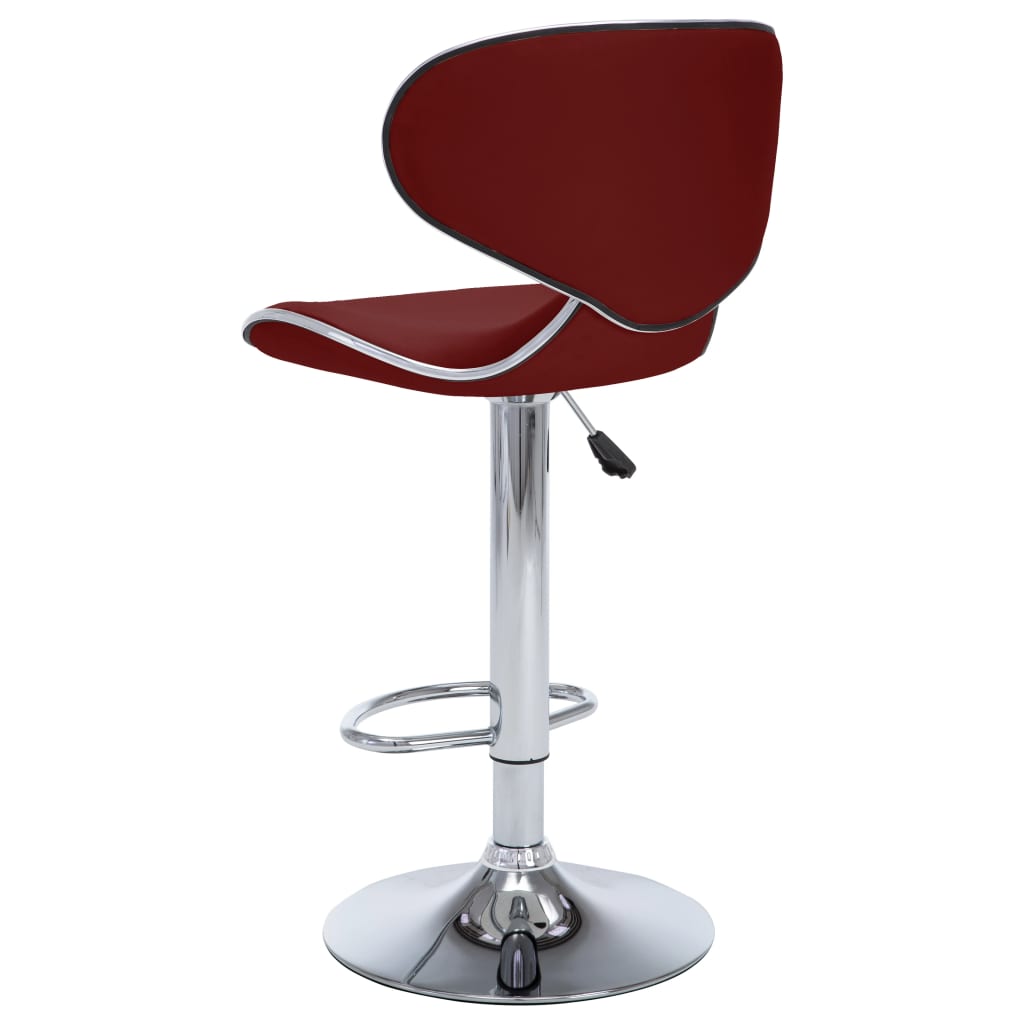 323649 Bar Stools 2 Pcs Wine Red Faux Leather_4