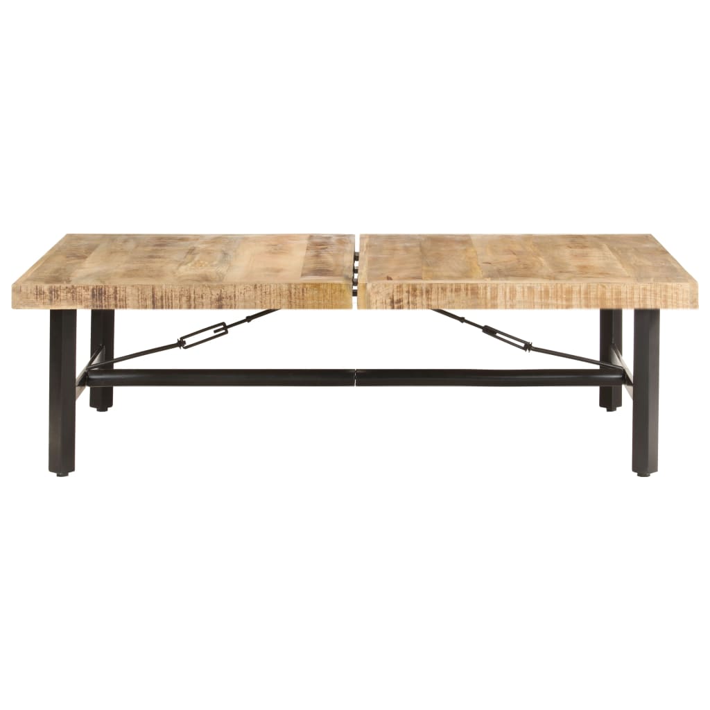 Mesa De Centro De Madera Maciza De Mango 142x90x42 Cm_0